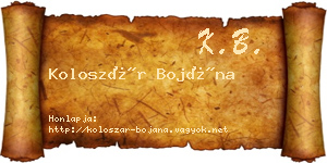 Koloszár Bojána névjegykártya